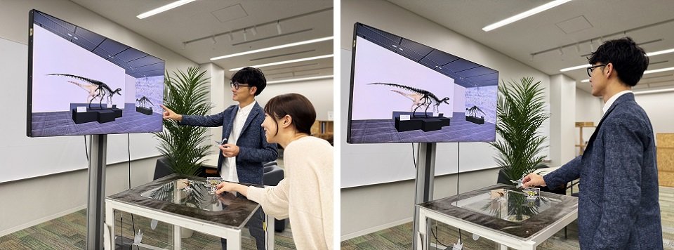 VR恐竜展システム福井恐竜編の操作イメージ